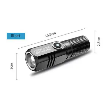 Светодиодный USB C Перезаряжаемый мини-фонарик с батареей 16340 18650 мощностью 1500 лм, мощный фонарь Можно закрыть одним щелчком мыши