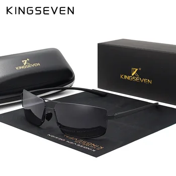 Бренд KINGSEVEN Дизайнерские солнцезащитные очки Для мужчин За рулем Солнцезащитные очки в квадратной оправе Мужские Классические Очки Унисекс Eyewear Gafas