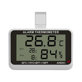 Цифровой термометр гигрометр Автоматический электронный монитор температуры и влажности Большой ЖК-экран с сигнализацией о высокой/низкой температуре