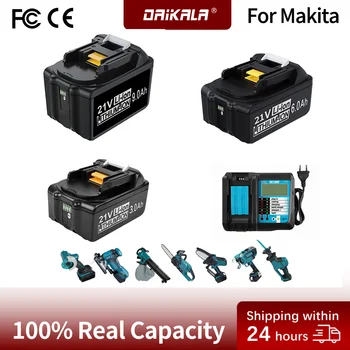 Для Makita 21V Литий-ионный Аккумулятор Перезаряжаемый 3.0AH/6.0AH/9.0AH BL1830 BL1815 BL1860 Сменный Аккумулятор для Электроинструмента/Зарядное устройство