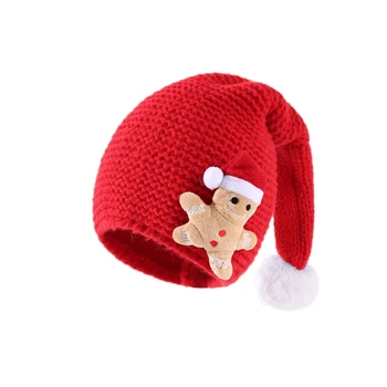Теплая и уютная детская шапочка-бини, рождественская вязаная шапочка, дышащий капор для малышей, подарок для душа в возрасте от 1 до 4 лет