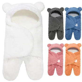 Мягкие одеяла для новорожденных, Детский Спальный мешок, Конверт для новорожденных, Спальный мешок из 100% хлопка, утепленный кокон для ребенка 0-9 месяцев