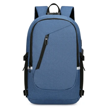 Портативная водонепроницаемая сумка-органайзер, компьютерный рюкзак большой емкости с функцией защиты от кражи для переноски ноутбука синего цвета