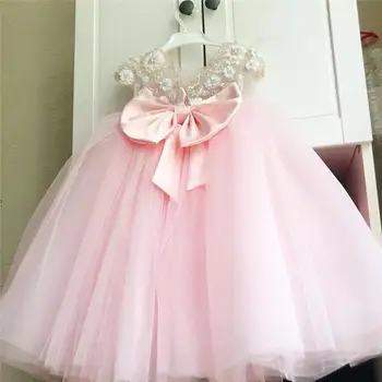 Платье с цветочным узором для девочки, вечернее платье для причастия на День рождения, платье принцессы с бантом, Паутинка, пышный качественный атлас, винтаж