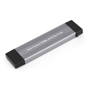 Корпус жесткого диска W306 USB Type-C с двойным интерфейсом USB3.1 Gen2 SSD Case Plug and Play 10 Гбит/с для M2 NVMe PCIe /M.2 SATA SSD