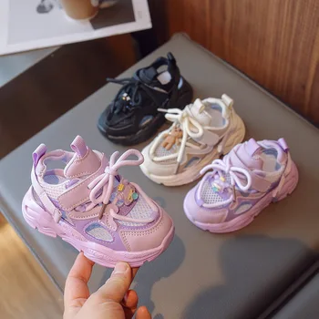 Детские спортивные сандалии 2023, Летние кроссовки с мишкой для девочек, Повседневная обувь для малышей и подростков