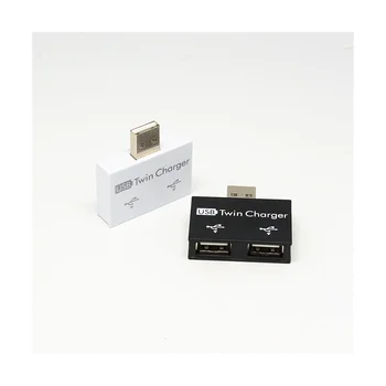 Портативный мини-USB-концентратор на 2 порта Зарядное устройство-концентратор Адаптер USB-разветвитель Двойной USB-удлинитель для зарядки телефона компьютера Белый